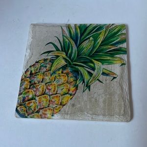 Pineapple tile desk coaster trivet coaster cork backed